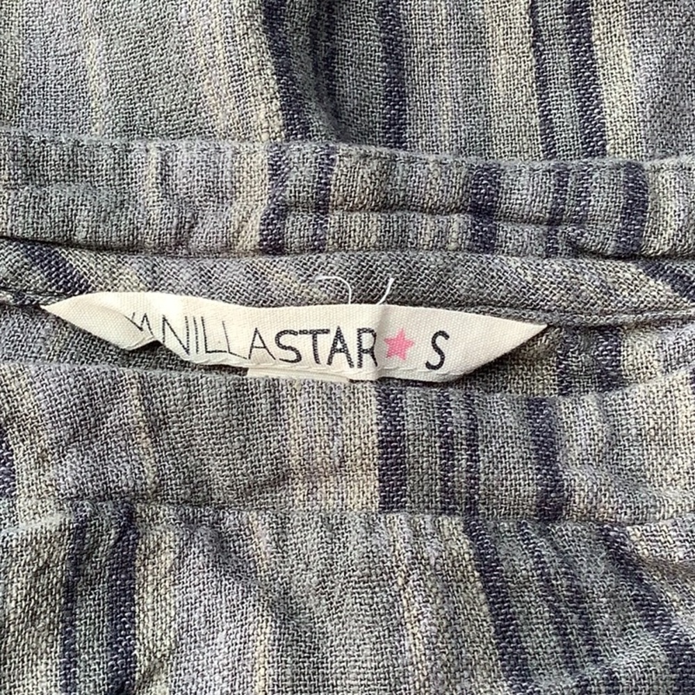 VANILLA STAR LINEN BLEND STRIPED SHORT SLEEVE TOP 🌻 - Picture 3 of 7